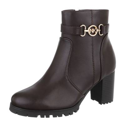 Heeled ankle boots for women in brown