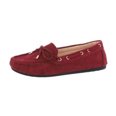 Loafers for women in wine-red