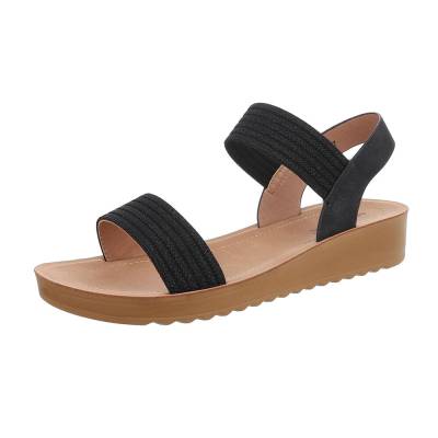 Strappy sandals for women in black and light-grey