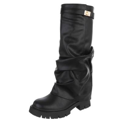 Platform boots for women in black
