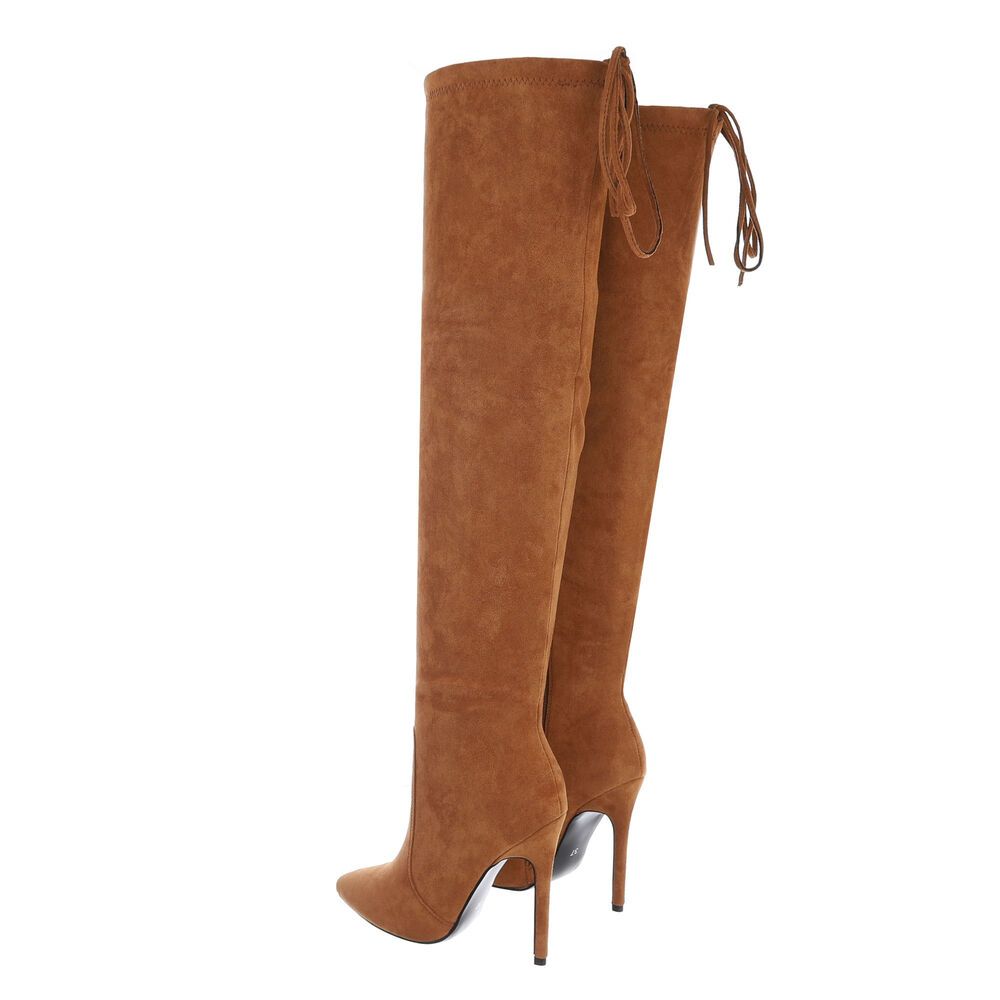 Over-the-knee boots for women in camel ItalDesign