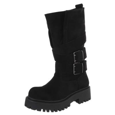 Platform boots for women in black
