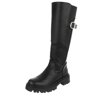 Platform boots for women in black