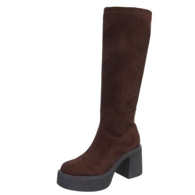 Platform boots for women in brown