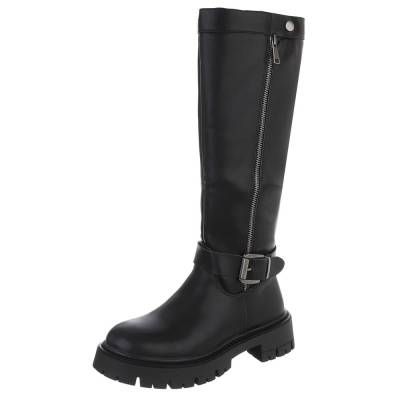 Plateaustiefel für Damen in Schwarz