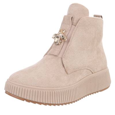 Plateaustiefeletten für Damen in Beige