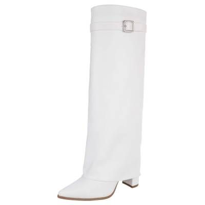 High-Heel Stiefel für Damen in Weiß