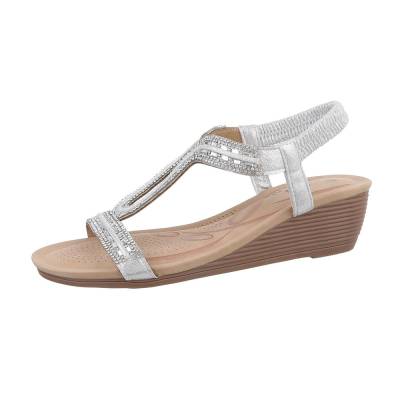 Wedge sandals for women in silver
