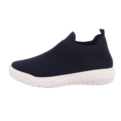 Low-top sneakers for women in dark-blue and white