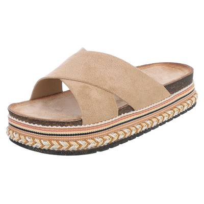 Platform sandals for women in light-brown
