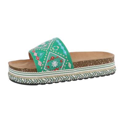 Platform sandals for women in green