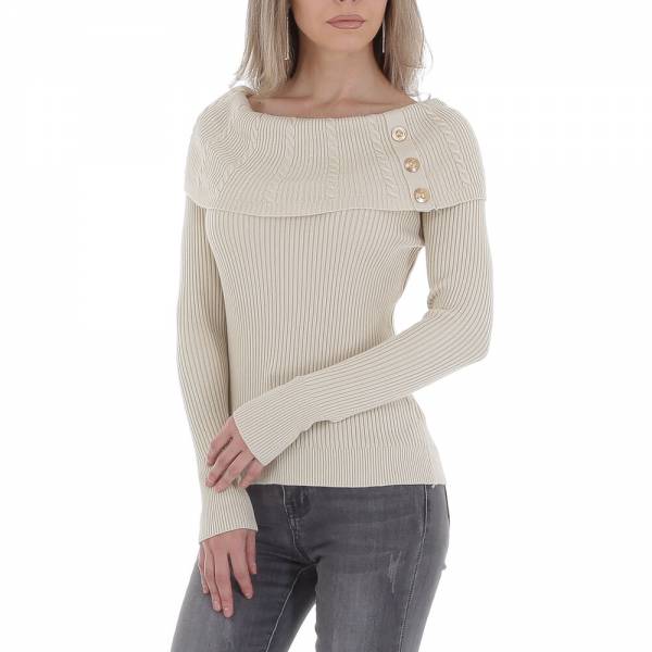 Knit jumper for women in creme