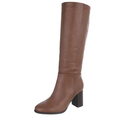 Heeled boots for women in light-brown