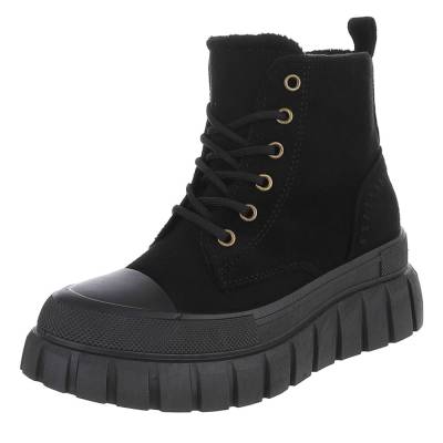 Schnürstiefeletten für Damen in Schwarz