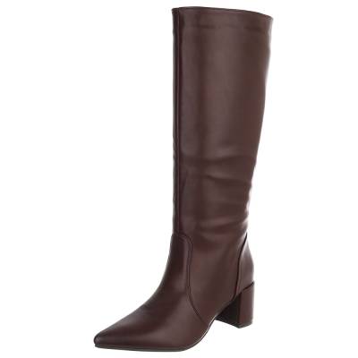 Classic boots for women in wine-red