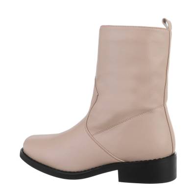 Flache Stiefeletten für Damen in Beige