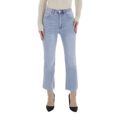 Straight leg jeans for women in light-blue