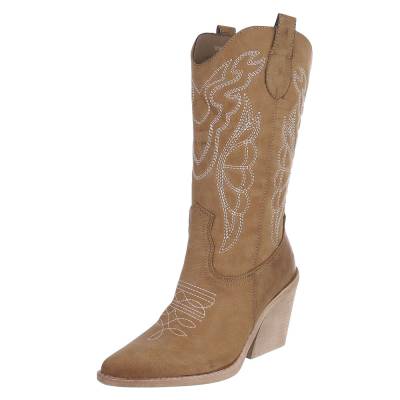 Western- & Bikerstiefel für Damen in Hellbraun