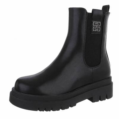 Platform ankle boots for women in black