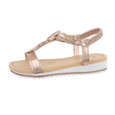 Strappy sandals for women in champagne