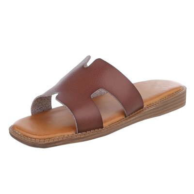 Mules for women in dark-brown