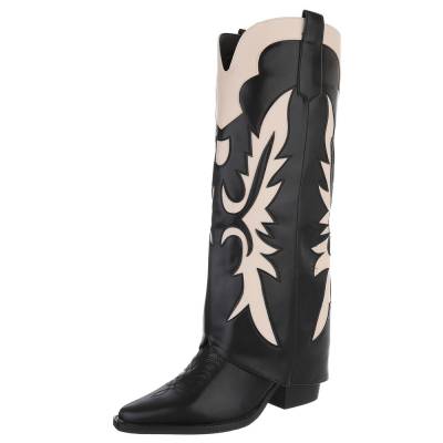 Western- & Bikerstiefel für Damen in Schwarz und Beige