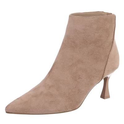 Heeled ankle boots for women in light-brown