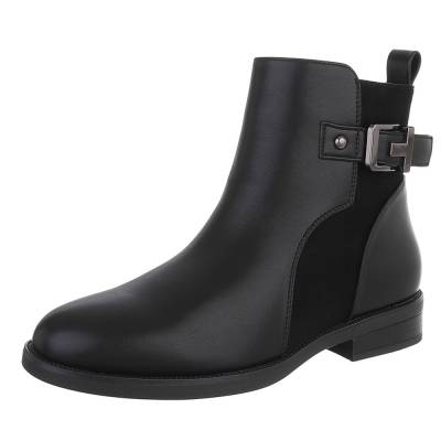 Flat ankle boots for women in black