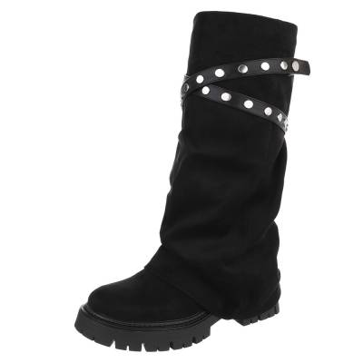 Platform boots for women in black