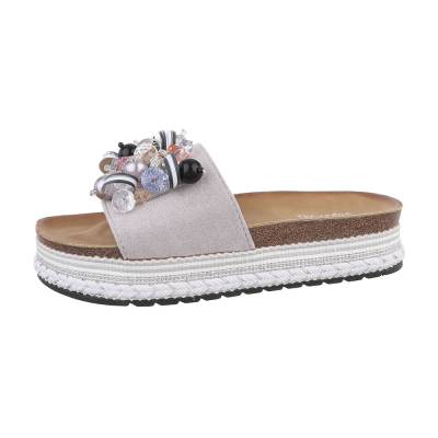 Platform sandals for women in light-grey