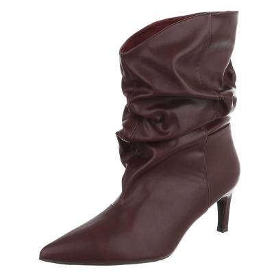 Klassische Stiefeletten für Damen in Weinrot
