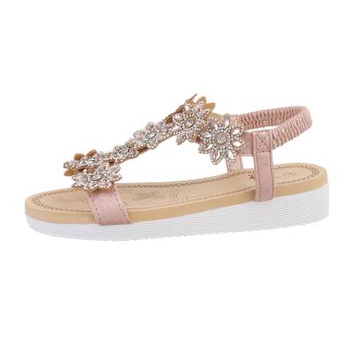 Strappy sandals for women in champagne