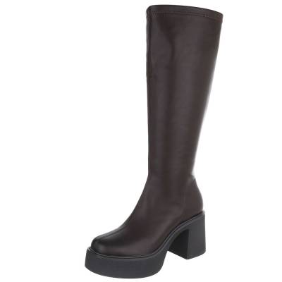 Platform boots for women in brown