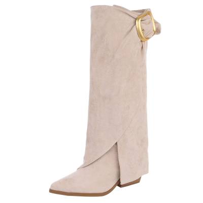 Classic boots for women in beige