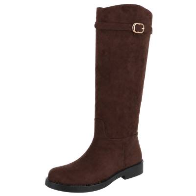 Flat boots for women in brown