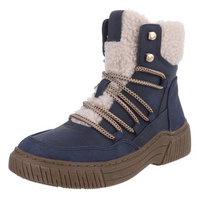 Flache Stiefeletten für Damen in Blau