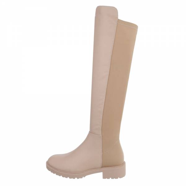 Over-the-knee boots for women in beige
