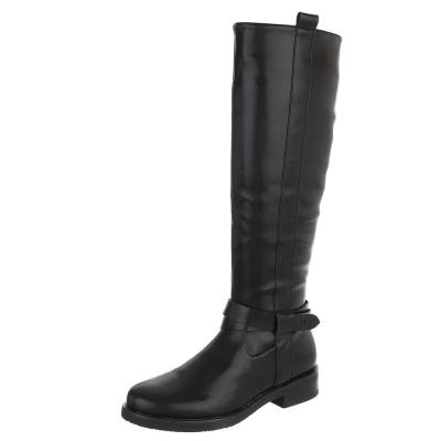Flat boots for women in black