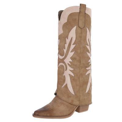 Western- & Bikerstiefel für Damen in Hellbraun und Beige