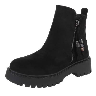Platform ankle boots for women in black
