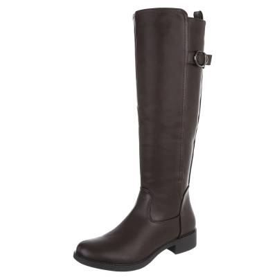 Flat boots for women in brown