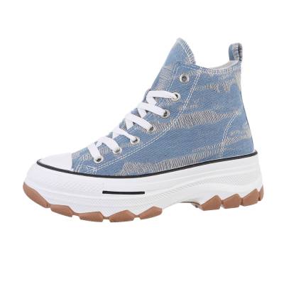 High-top sneakers for women in light-blue