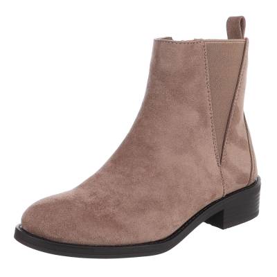 Flache Stiefeletten für Damen in Hellbraun