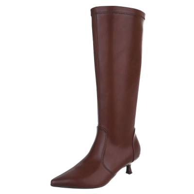 Classic boots for women in wine-red