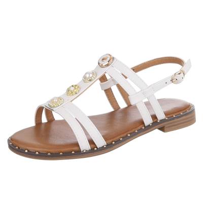 Riemchensandalen für Damen in Weiß
