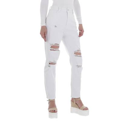 Relaxed fit jeans for women in white
