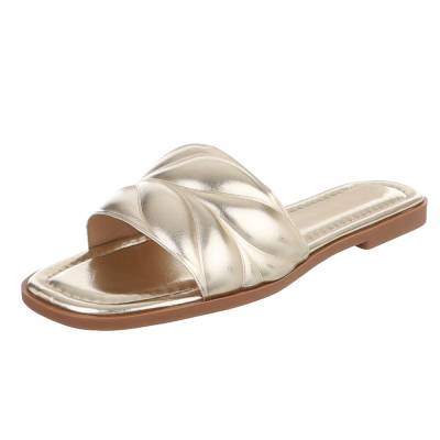 Mules for women in gold
