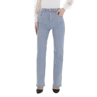 Straight leg jeans for women in light-blue and silver
