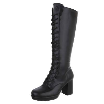 Lace-up boots for women in black