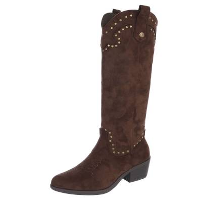 Western- & Bikerstiefel für Damen in Dunkelbraun